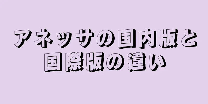 アネッサの国内版と国際版の違い