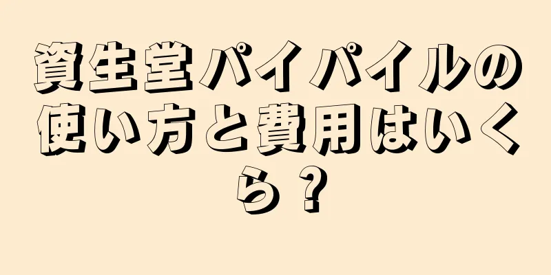 資生堂パイパイルの使い方と費用はいくら？