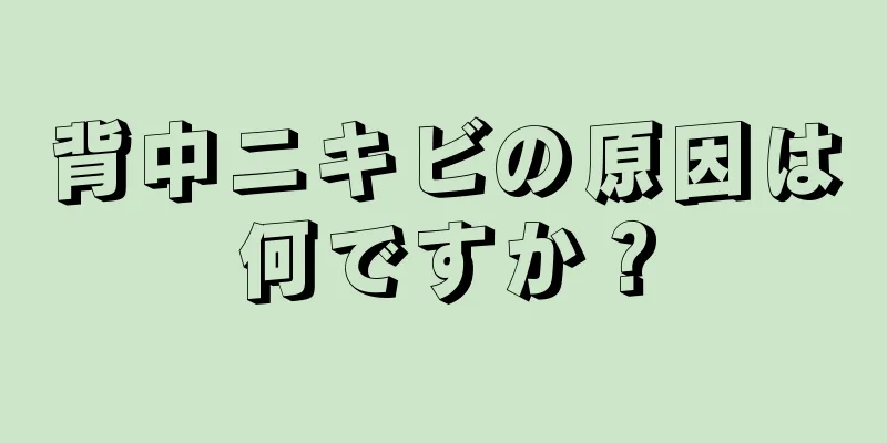 背中ニキビの原因は何ですか？