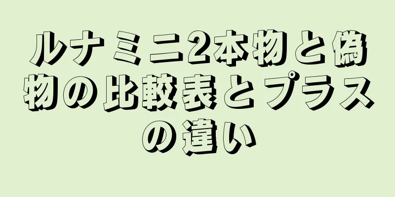 ルナミニ2本物と偽物の比較表とプラスの違い