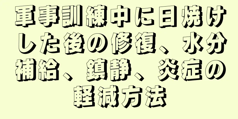 軍事訓練中に日焼けした後の修復、水分補給、鎮静、炎症の軽減方法