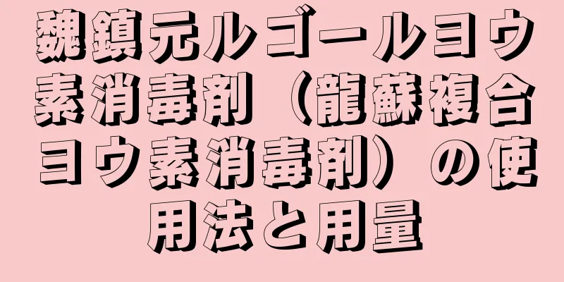 魏鎮元ルゴールヨウ素消毒剤（龍蘇複合ヨウ素消毒剤）の使用法と用量