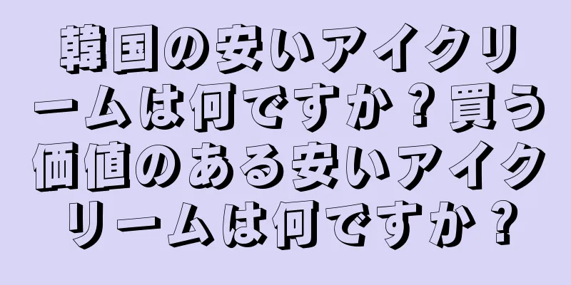 韓国の安いアイクリームは何ですか？買う価値のある安いアイクリームは何ですか？