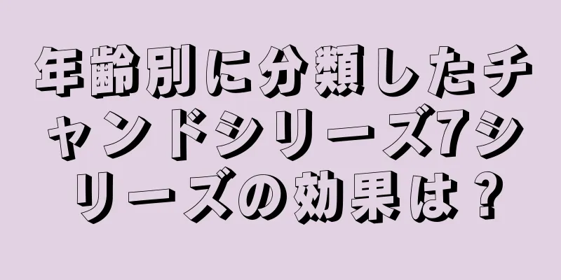 年齢別に分類したチャンドシリーズ7シリーズの効果は？