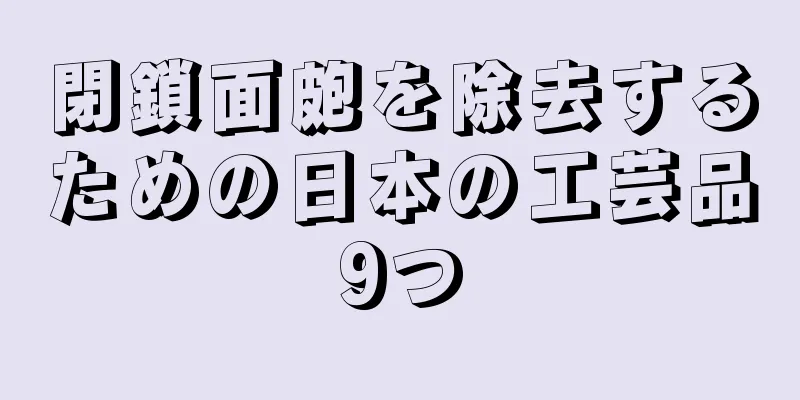 閉鎖面皰を除去するための日本の工芸品9つ