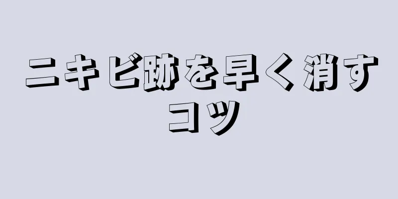 ニキビ跡を早く消すコツ