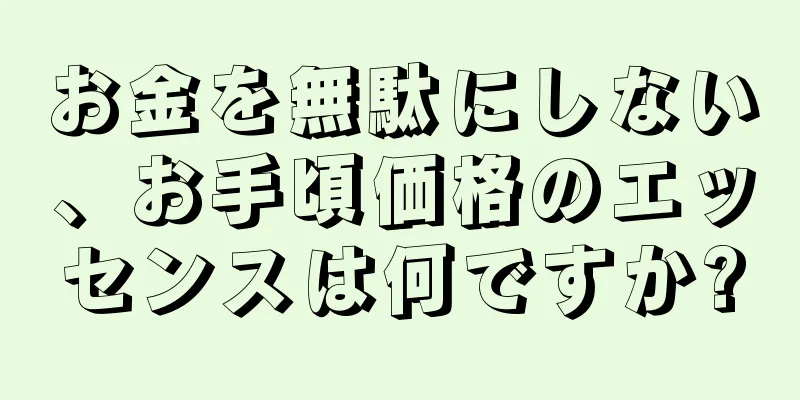 お金を無駄にしない、お手頃価格のエッセンスは何ですか?