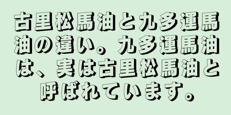 古里松馬油と九多運馬油の違い。九多運馬油は、実は古里松馬油と呼ばれています。