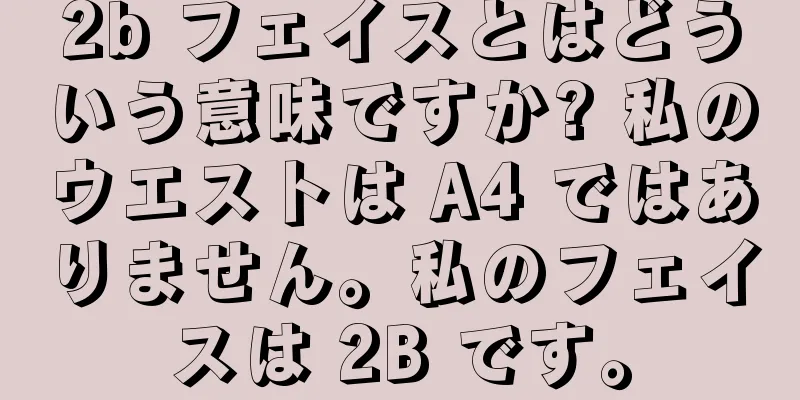 2b フェイスとはどういう意味ですか? 私のウエストは A4 ではありません。私のフェイスは 2B です。